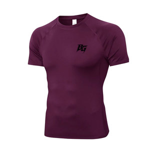 Vêtements de sport tricotés sur mesure pour hommes, t-shirts de gym slim fit, séchage rapide, respirants, vêtements de fitness professionnels - Product Image 1