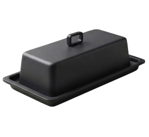 Beurrier rectangulaire noir mat avec couvercle, design minimaliste, hermétique, préservation de la fraîcheur, utilisation en cuisine - Product Image 3