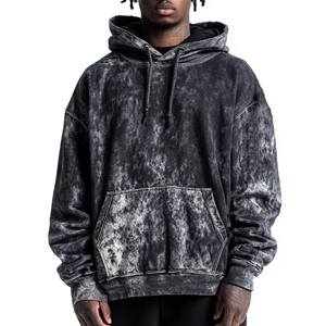 Sudaderas al por mayor con logo personalizado, sudaderas con capucha de forro polar oversize para hombre, sudaderas con capucha de hombros caídos con lavado ácido para ropa urbana y de invierno para hombre - Product Image 5