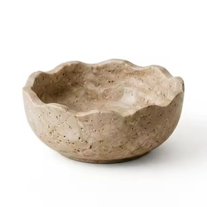 Bol de service ovale peu profond en marbre blanc de Carrare sur piétement, style luxe, pour fruits, idéal pour restaurants, traiteurs et mariages - Product Image 4