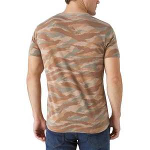 Vêtements pour hommes personnalisés, t-shirts à motif camouflage, 100% polyester, vêtements de sport surdimensionnés, manches courtes, vêtements décontractés écologiques - Product Image 3