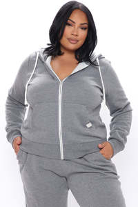 Sudadera con capucha y cremallera de talla grande para mujer, estilo casual urbano, ropa personalizada, fabricante OEM ODM, mercado estadounidense - Product Image 3