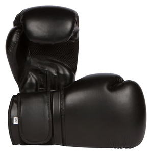 Black Leather Boxing Training Gloves <b>Velcro</b> Closure Breathable for Adults - Product Image 5