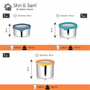 3ชิ้นกระป๋องสแตนเลสพร้อมฝาปิดแน่นและม้วนสำหรับเก็บอาหารและภาชนะ - Product Image 2
