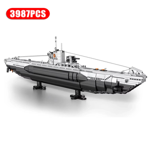 3987 Piezas de Bloques de Construcción en Forma de U para Submarino, Modelo de Barco Submarino con Base, Decoración de Escritorio, Juguetes DIY para Niños, Regalos para Fiestas - Product Image 1
