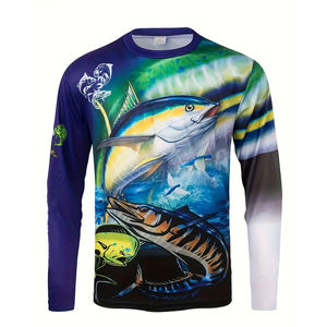 เสื้อตกปลาแขนยาวสีเทาแบบกำหนดเองสำหรับฤดูหนาว ป้องกันรังสียูวี ผ้าโพลาร์เทค แห้งเร็ว ระบายอากาศได้ดี ลายพิมพ์แบบซับลิเมชั่น รุ่นล่าสุด - Product Image 1