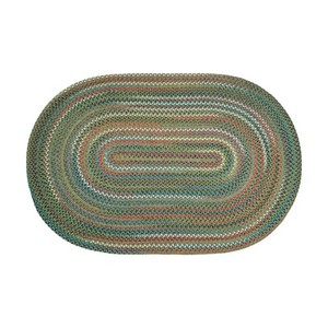 Alfombra Ovalada de Yute Trenzado, Multicolor a Rayas, Estilo Rústico, con Base Antideslizante de Goma, para Sala de Estar, Decoración del Hogar - Product Image 1