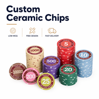 Jetons de poker en céramique personnalisés avec plusieurs styles de bordure pour les activités des clubs communautaires et les tournois de poker décontractés et conviviaux