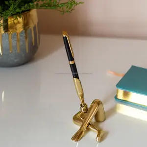 Suporte de caneta em latão, pernas, escultura, suporte para caneta, escritório em casa, sala de estar, decoração de mesa, item decorativo