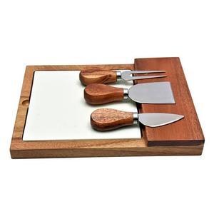 Ensemble de 3 couteaux à fromage, lame dorée, manche noir, ustensiles de table pour plateau de service à fromage - Product Image 3