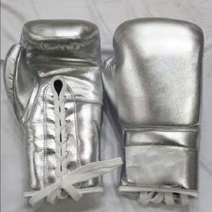 Guantes de Boxeo Profesionales de Cuero de Alta Calidad con Cordones y Velcro, Impresión Personalizada, Guantes de Boxeo Ligeros para Adultos - Product Image 4