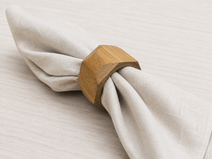 Geometric <b>Wood</b> <b>Napkin</b> <b>Ring</b> 4.5cm Modern Eco-Friendly Table Accessory for Wedding Decor - Product Image 3