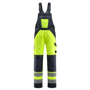 High Visibility Reflective Safety Work Bib Pants Custom Cotton Anti-Wrinkle Unisex <b>Construction</b> <b>Overalls</b> for Industrial Workers - Product Image 1