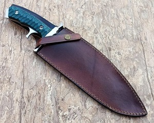 Cuchillo Bowie Personalizado OEM Hecho a Mano para Camping/Caza, Hoja Recta de Acero Inoxidable, Mango de Micarta, Punta de Clip de 3mm, No Ajustable, DIY - Product Image 6