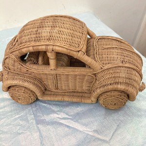 Coches de juguete de ratán natural de gran tamaño, accesorios para niños, juguetes de coche hechos a mano de buena calidad para bebés - Product Image 1