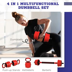 Set di manubri regolabili 4-in-1 da 66 libbre per palestra domestica, attrezzatura completa per allenamento in ferro, include pesi da 5 kg, 80 libbre, 20 kg, 40 kg - Product Image 4