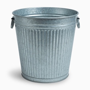 Petit pot de fleurs et support pour plantes en fer galvanisé cannelé, décoration de jardin et de terrasse pour hôtels - Product Image 1