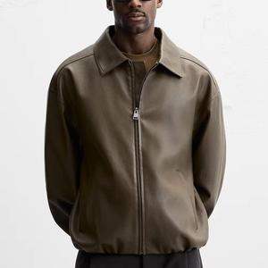 Veste en cuir PU NESTA SPORTS, vente en gros d'usine, design personnalisé, veste en PU surdimensionnée à fermeture éclair pour homme - Product Image 4