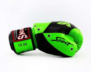 Guantes de Boxeo Muay Thai Negros y Verdes de Secado Rápido para Exteriores, Diseño Profesional de Alta Calidad, Guantes de Entrenamiento de Kickboxing y MMA - Product Image 3
