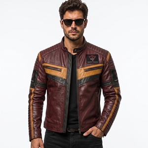 Men Leather <b>Jacket</b> Genuine Leather Coat Soft Comfortable Material Durable Outerwear Classic Fashion Design For Outdoor - Product Image 1