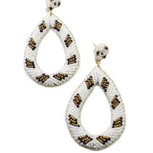 Boucles d'oreilles pendantes artisanales en perles, accessoire de mode luxueux et tendance au meilleur prix - Product Image 5