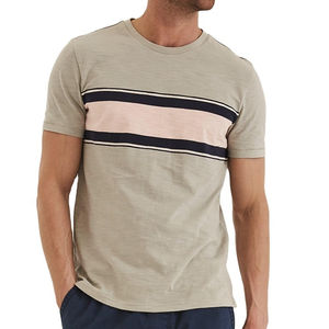 Camisetas al por mayor con diseño de rayas, cuello redondo, unisex, lisas, 100% algodón, manga corta para hombre, con la mejor calidad a bajo precio. - Product Image 2