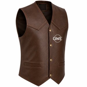 2026 New Model High-End Men's V-neck Single Breasted <b>Black</b> Denim Cowhide Leather Eco-Friendly <b>Vest</b> Autumn Season Fur Outerwear - Product Image 4