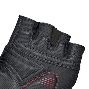Half Finger Breathable Genuine Leather Gloves Black White Canvas Palm Protection Sport Cycling Fitness <b>Workout</b> - Product Image 4