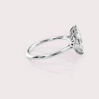 Bague de fiançailles en diamant de laboratoire de forme marquise certifiée IGI, en argent sterling 925 massif, style cluster
