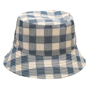 Unisex <b>Purple</b> Black Checkered Bucket <b>Hat</b> Casual Spring Summer Adult Canvas Style - Product Image 4
