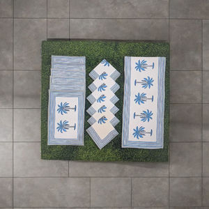 STUDIO N Ensemble de chemins de table en coton et fibre de bambou, tissés à la main, imprimés, anti-odeur et respirants (Modèle INF10) - Product Image 3