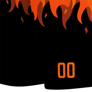 Maillot de basket unisexe sans manches col en V noir et orange, anti-transpiration, imprimé numérique, respirant, antibactérien, écologique - Product Image 2