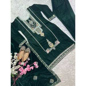 Conjunto de Traje de Fiesta para Mujer de Diseñador con Bordado y Trabajo de Secuencia de Codificación - Product Image 2