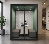 Cabine de travail acoustique modulaire en aluminium pour deux personnes