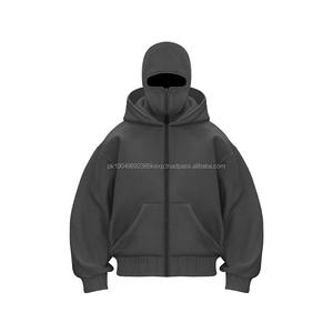Support One Piece Custom Label Balaclava <b>Hoodies</b> Zip up Manufacturer Unisex Blank Puff Print Set - Product Image 5