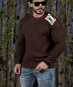 Pull décontracté d'hiver pour homme, coupe classique, fermeture éclair unie, col tendance, disponible en grandes tailles, doublure en laine - Product Image 1