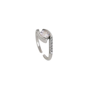 Hermoso Anillo Ajustable de Plata Brillante con Circonitas, Elegante Joyería para Uso Diario, Anillo de Plata de Ley 925 para Mujeres y Niñas, Ideal para Fiestas - Product Image 2