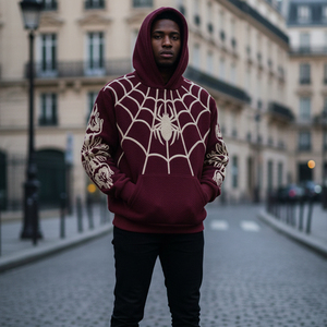 Sudadera con Capucha de Lujo con Estampado de Araña en Sublimación, Color Degradado, Estilo Urbano para Hombre y Mujer, Corte Regular, Forro Polar, Invierno - Product Image 4