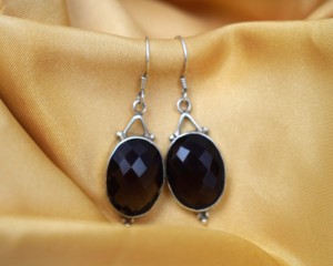 Pendientes de Plata 925 con Cuarzo Ahumado, Forma Ovalada, Engaste en Bisel, Joyería Clásica de Lujo para Mujer, Regalo de Compromiso, Fiesta, Boda - Product Image 4