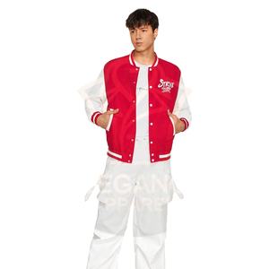 Los hombres usan letras gráficas a rayas Trim Color Block Oversized OEM ODM Service Nueva llegada Custom College Baseball Varsity Jackets - Product Image 2