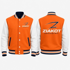 Veste universitaire bleu marine pour homme ZIAKOT, coupe classique, style preppy, boutonnée, en polyester et coton tissé, pour l'automne - Product Image 3