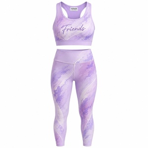 Conjuntos Deportivos de 2 Piezas para Gimnasio y Fitness, 22 Colores Populares, Ropa Deportiva Sólida, Transpirable, de Secado Rápido, para Yoga, Cintura Elástica para Mujer - Product Image 1
