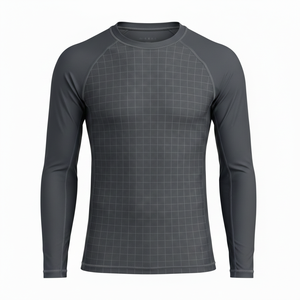 เสื้อรัดรูปแขนยาวแบบยูนิเซ็กซ์ ผลิตจากผ้าหรูหราที่ยั่งยืน สำหรับกีฬา BJJ MMA ยิวยิตสู กราปลิง และการฝึกซ้อม - Product Image 5