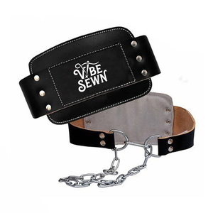 Custom Workout Gym Fitness Power Weight Lifting Eva Nylon Heavy Duty Dip Weighted Pull up <b>Weightlifting</b> <b>Belt</b> with <b>Chain</b> - Product Image 1