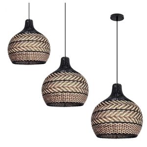 Set of 3 Rattan Lampshades Pendant <b>Light</b> for Indoor Lighting Perfect for Bedroom Kitchen Restaurant Bar Hotel Restaurant Decor - Product Image 1