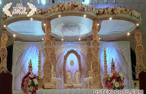 Encantadora boda madera doble poste Mandap fabuloso indio madera Mandap para boda hermosa boda decoración madera Mandap configuración - Product Image 6