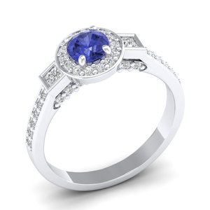 Bagues de fiançailles REYES en argent sterling 925 avec moissanite, pierre précieuse naturelle tanzanite, cadeau d'anniversaire, bijoux fins, nouveau design - Product Image 2
