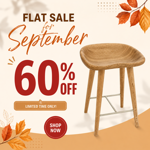 Tabouret de comptoir scandinave moderne en bois de chêne massif blanc avec siège sculpté en forme de selle, repose-pieds en métal et dossier solide - Product Image 6