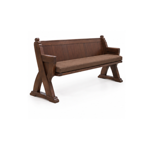 Banc d'église en bois massif avec coussin, sièges de chapelle en bois, banc en bois sur mesure disponible pour les espaces intérieurs d'églises - Product Image 1