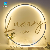 Enseigne lumineuse LED ronde moderne pour salon de beauté, enseigne personnalisée avec logo de marque illuminé, enseigne murale pour boutique